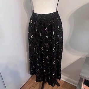 Disturbia Sickle Moon Side Split Midi Skirt